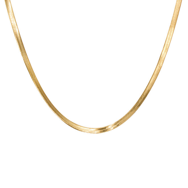 Ketting flat snake goud