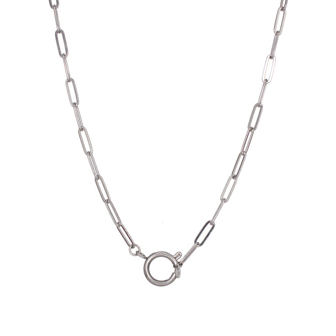 Ketting chain big plain zilver