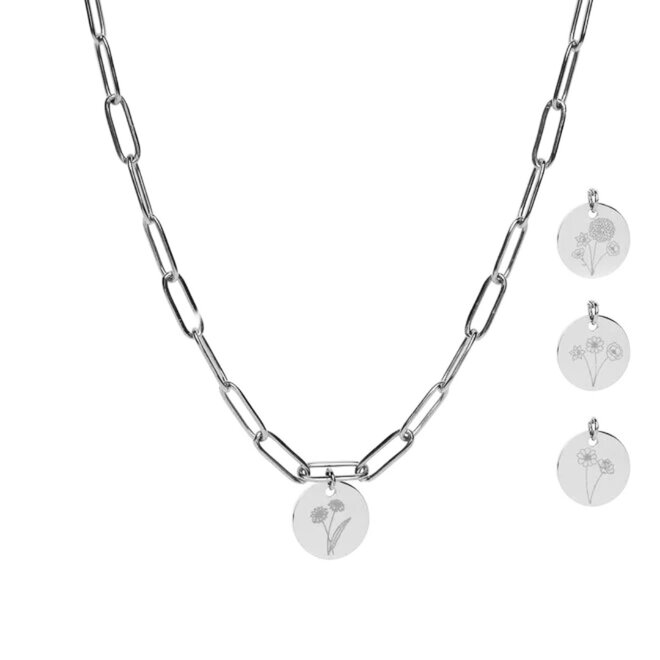 Gepersonaliseerde initialen ketting zilver | 1 bedel