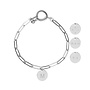 Gepersonaliseerde initialen armband zilver | 1 bedel
