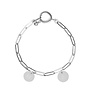 Gepersonaliseerde initialen armband zilver | 2 bedels