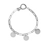 Gepersonaliseerde initialen armband zilver | 3 bedels