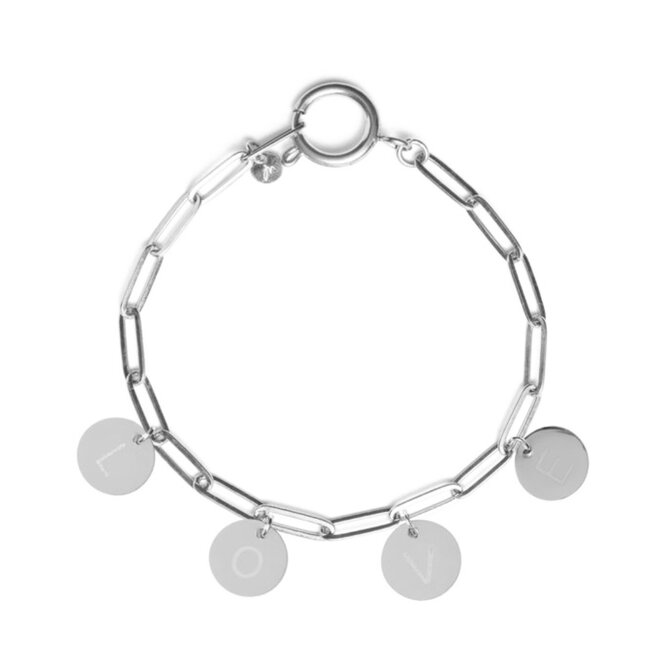 GepersonaliseerdeGepersonaliseerde initialen armband zilver | 4 bedels  initialen armband | 4 bedels - Copy
