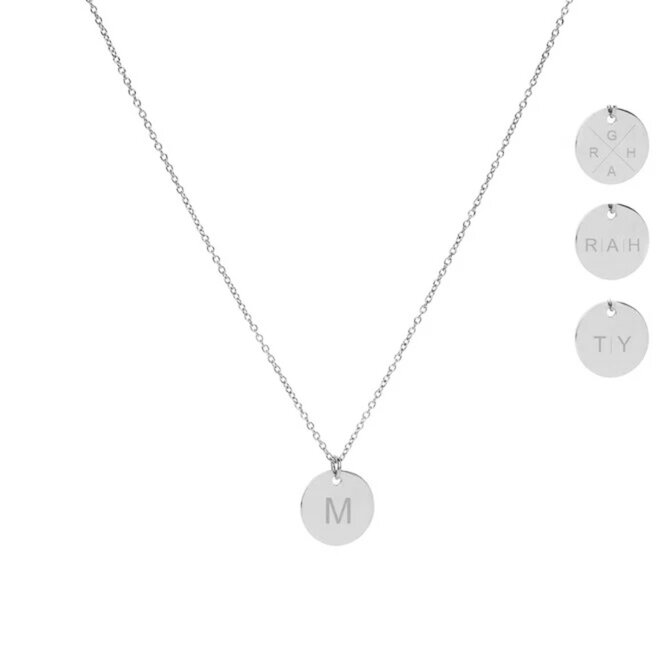 Gepersonaliseerde initialen ketting small zilver | 1 bedel