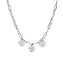 Gepersonaliseerde geboortebloem ketting zilver | 3 bedels