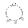 Gepersonaliseerde geboortebloem armband zilver | 3 bedels