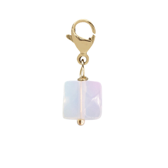 Charm opaliet vierkant goud
