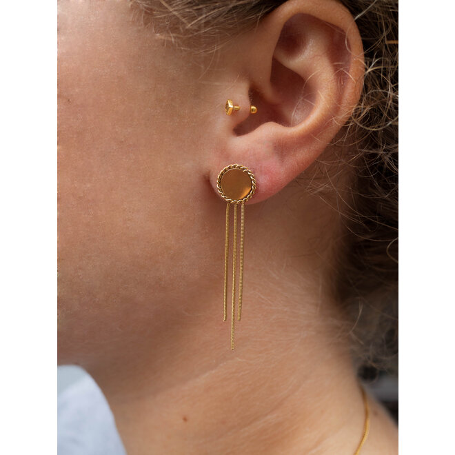 Oorstekers mae snake chain goud