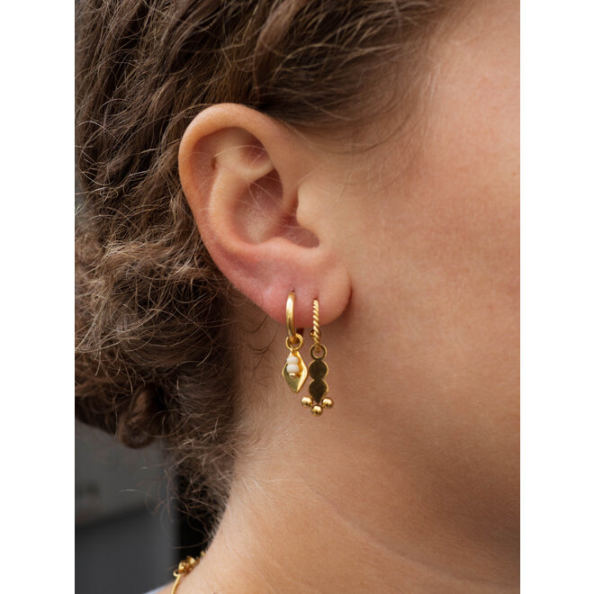 Oorring twisted pien goud