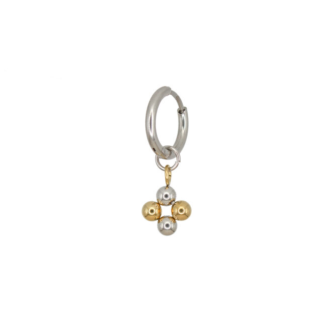 Oorring dots duotone goud