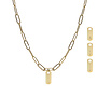 Gepersonaliseerde initialen ketting tag chain big plain goud