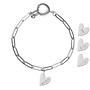 Gepersonaliseerde initialen armband heart zilver