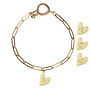 Gepersonaliseerde geboortebloem armband heart goud