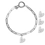 Gepersonaliseerde geboortebloem armband heart zilver