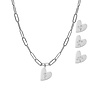 Gepersonaliseerde geboortebloem ketting heart chain big plain zilver