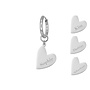 Gepersonaliseerde naam oorbel heart zilver