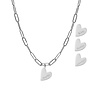 Gepersonaliseerde naam ketting heart chain big plain zilver