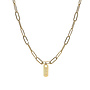 Gepersonaliseerde datum ketting tag chain big plain goud
