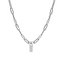 Gepersonaliseerde datum ketting tag chain big plain zilver