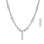 Gepersonaliseerde datum ketting bar chain big plain zilver