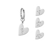 Gepersonaliseerde geboortebloem oorbel heart zilver