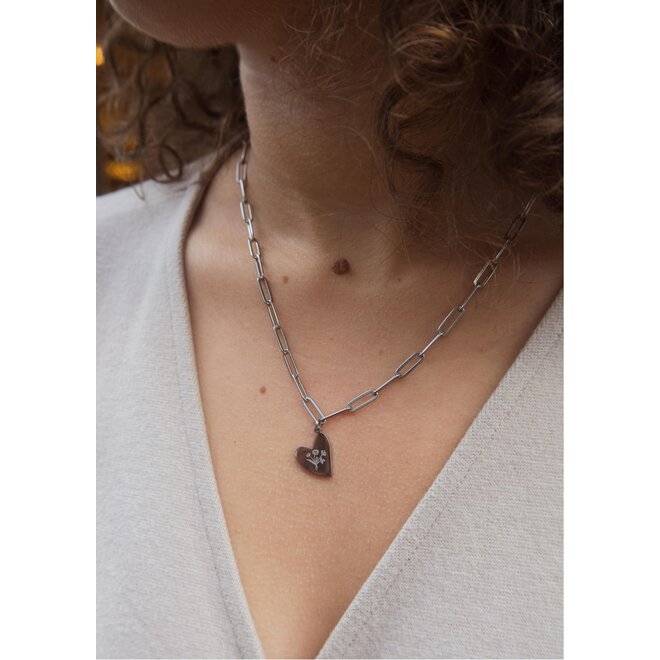 Gepersonaliseerde datum ketting heart chain big plain goud
