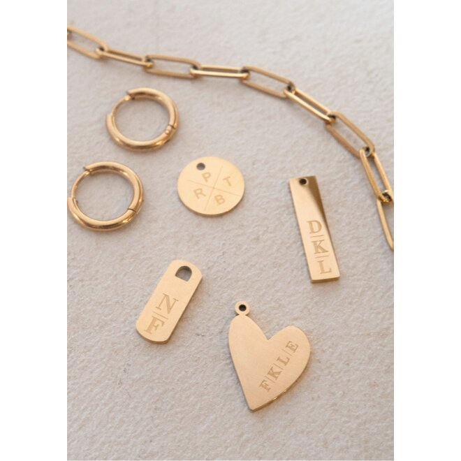 Gepersonaliseerde initialen ketting bar chain big plain goud