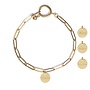 Gepersonaliseerde naam armband coin goud