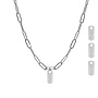 Gepersonaliseerde  naam ketting tag chain big plain zilver