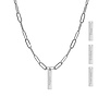 Gepersonaliseerde  naam ketting bar chain big plain zilver