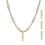 Gepersonaliseerde naam ketting bar chain big plain goud