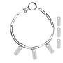Gepersonaliseerde naam armband tag zilver 3 bedels