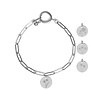 Gepersonaliseerde geboortebloem armband zilver | 1 bedel