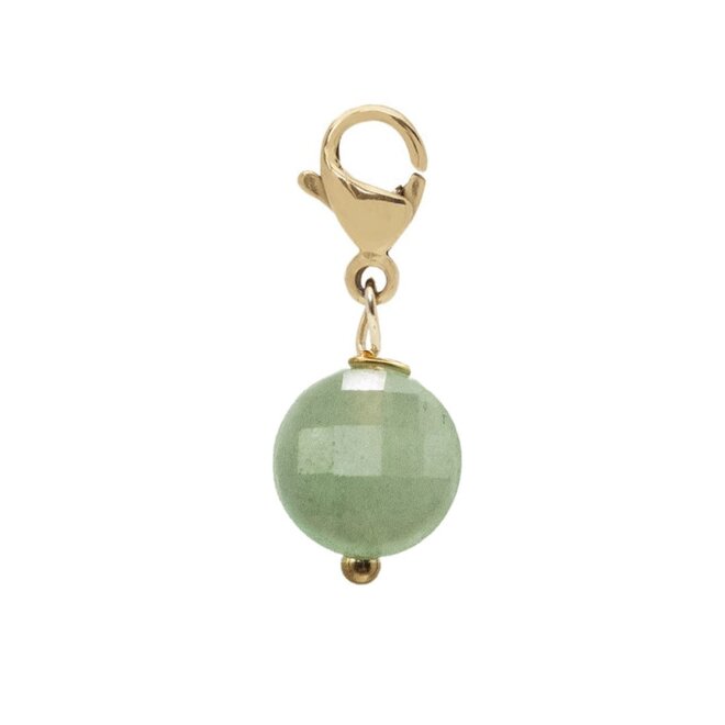 Charm facet plat groene aventurijn goud