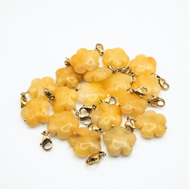 Charm flower gele jade goud