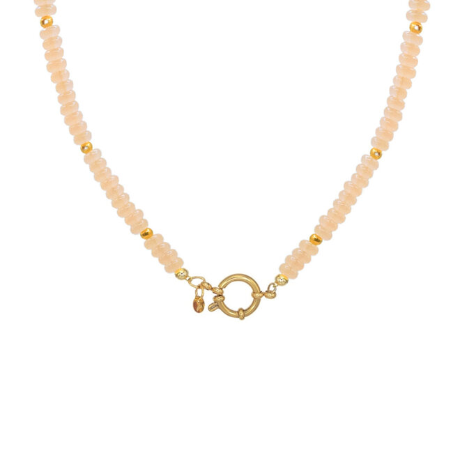Ketting sammie big roze goud