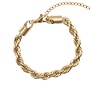 Armband twisted rope chain goud