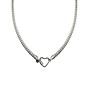 Ketting flat chain heart zilver