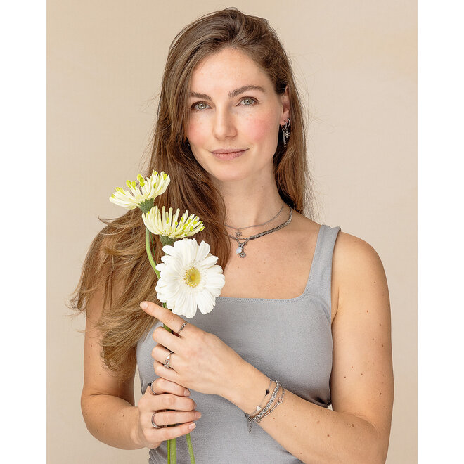 Charm heart dots zilver