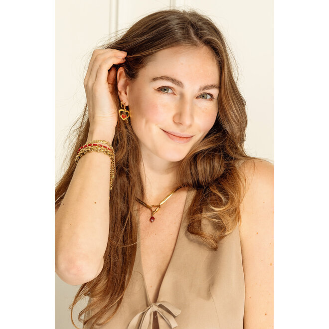 Charm starcut carneool goud