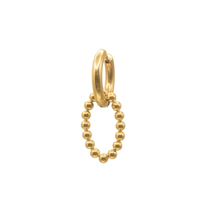 Oorring big open dots goud