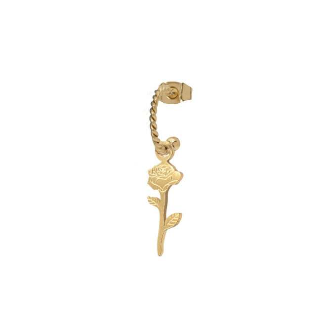 Oorring twisted rose goud