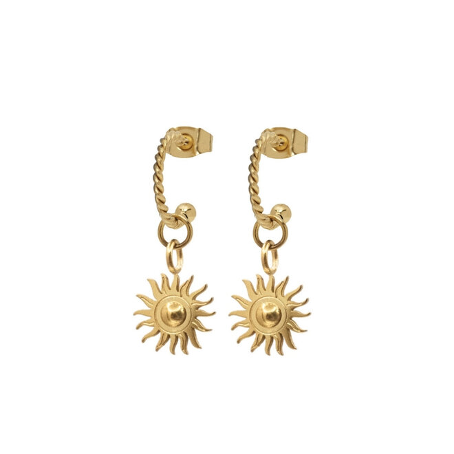 Oorringen twisted sunny dot goud