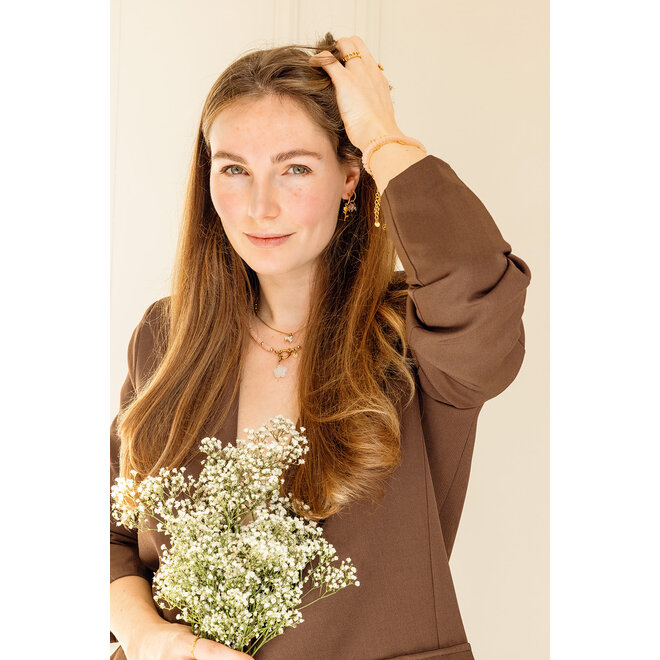 Oorring twisted rose goud