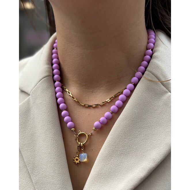 Ketting Liv paars goud
