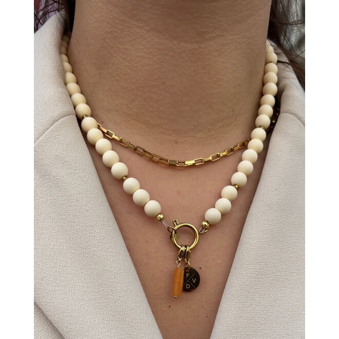 Ketting Liv wit goud