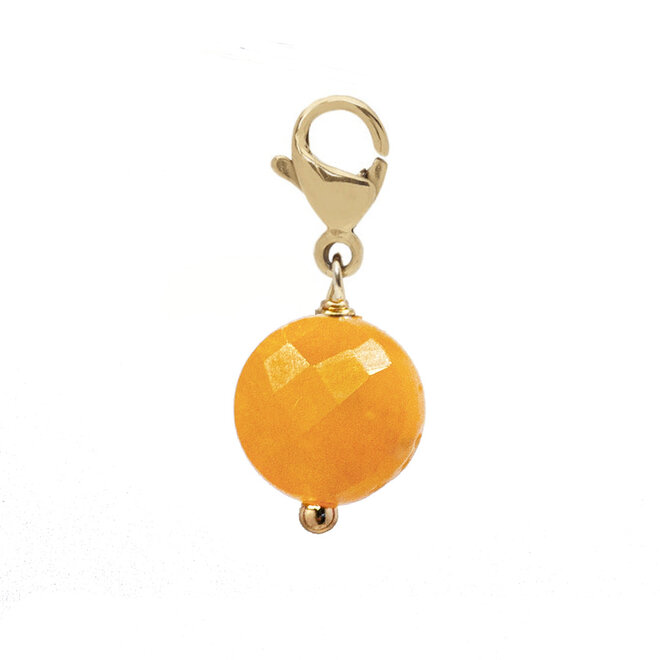 Charm faet plat gele aventurijn goud