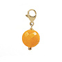 Charm facet plat gele aventurijn goud