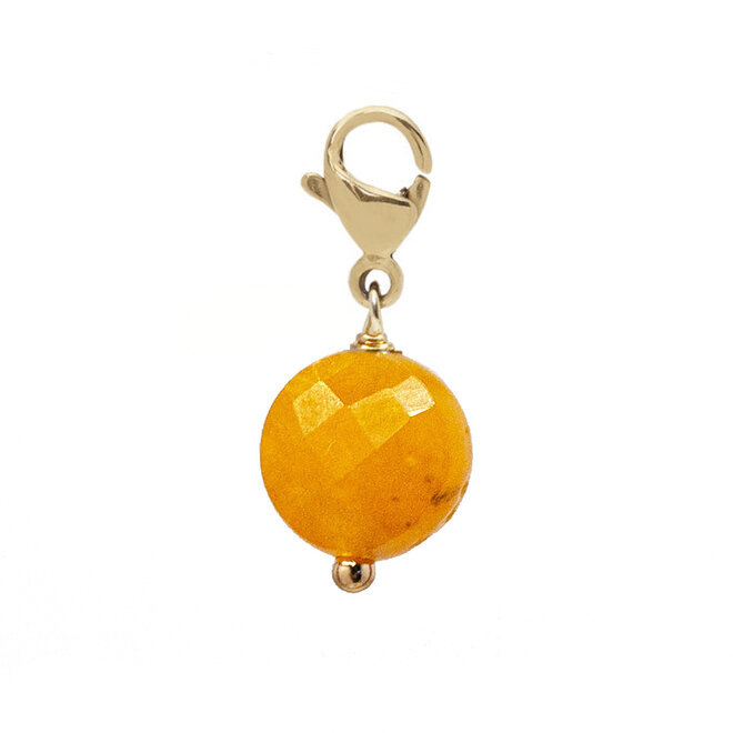 Charm facet plat gele jade goud