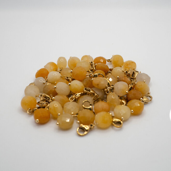 Charm facet plat gele jade goud